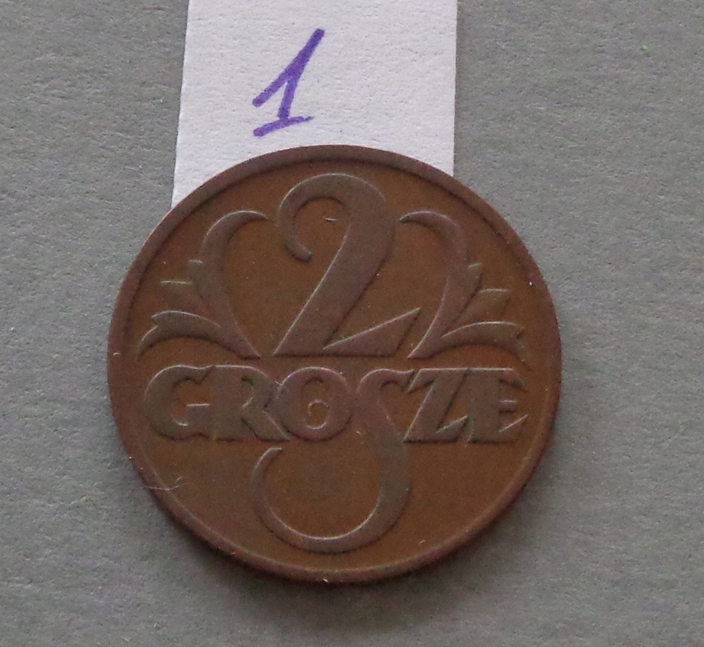 2 grosze z 1937 roku , II RP , ŁADNE