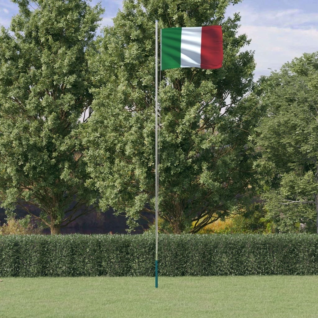 Stylowe Meble Domowe Flaga Włoch z masztem, 6,23 m, aluminium