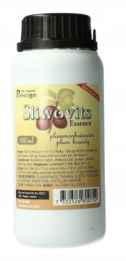 Zaprawka PRESTIGE śliwkowa 280ml śliwowica