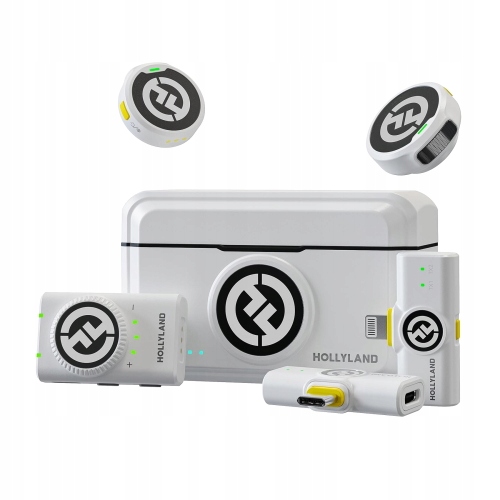 Hollyland Lark M2 Combo White - zestaw, 2 bezprzewodowe mikrofony krawatowe