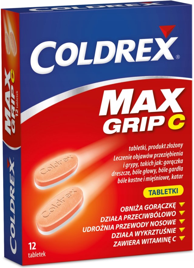 Coldrex MaxGrip C PRZEZIĘBIENIE GRYPA 12 tabletek