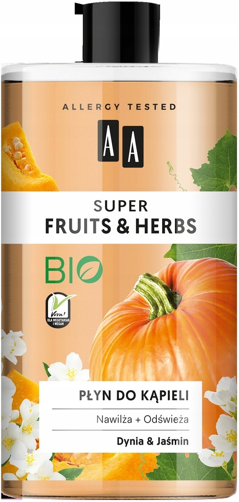 AA Super Fruits & Herbs Płyn do kąpieli nawilż