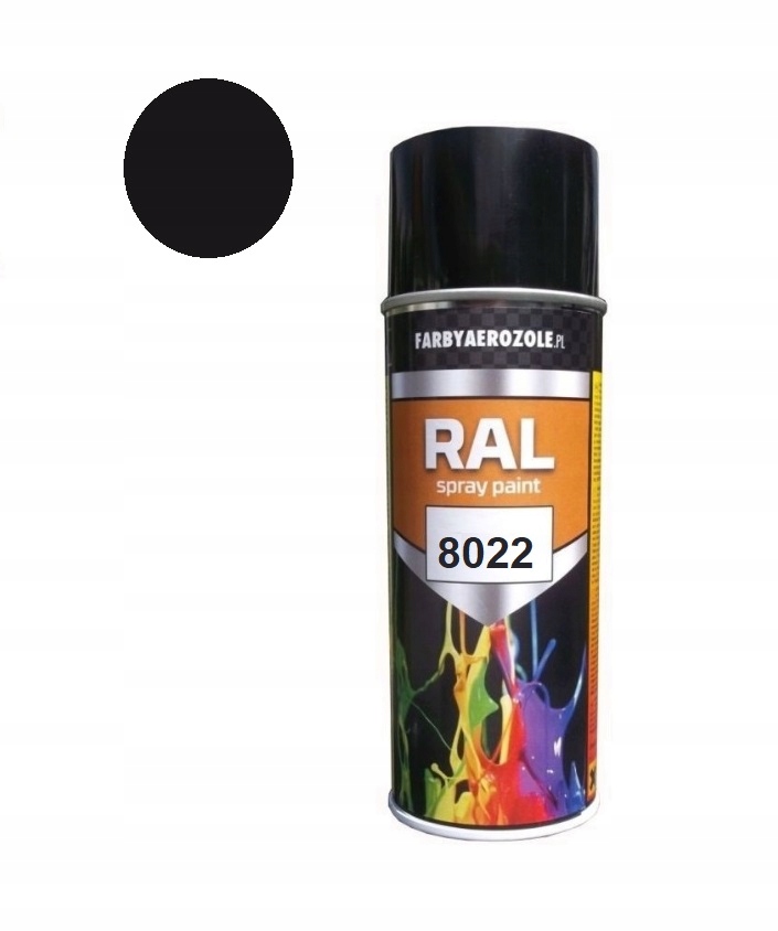 LAKIER SPRAY AKRYLOWY RAL 8022 PÓŁMAT BRĄZ CZARNY