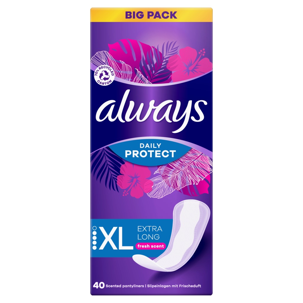 Always Daily Protect XL Extra Long - wkładki higieniczne 40szt - z Niemiec