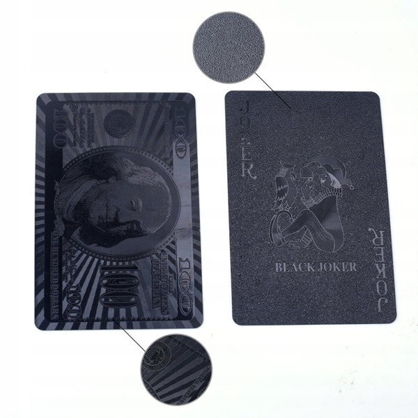 Upominek czarne karty gry 54 sztuki 5,6 x 8.7 cm r