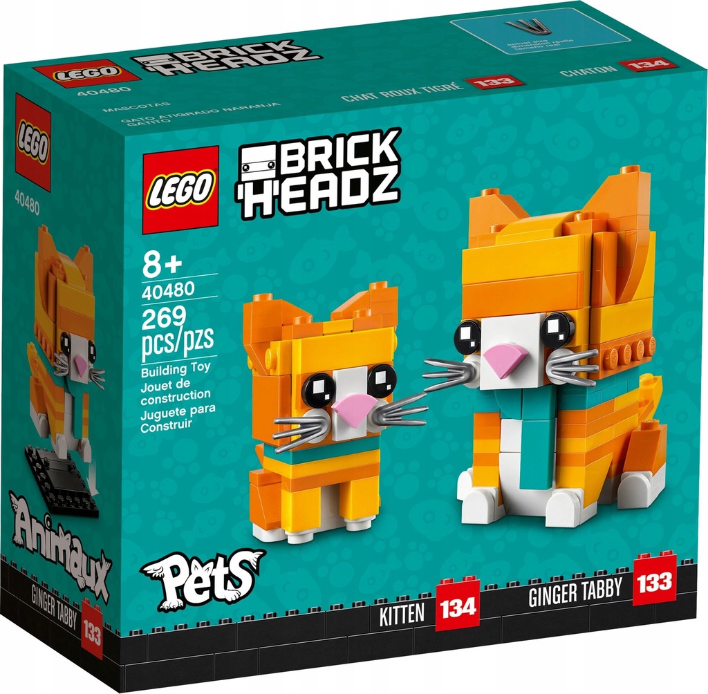 LEGO BrickHeadz Pets 40480 Pręgowany rudy kot