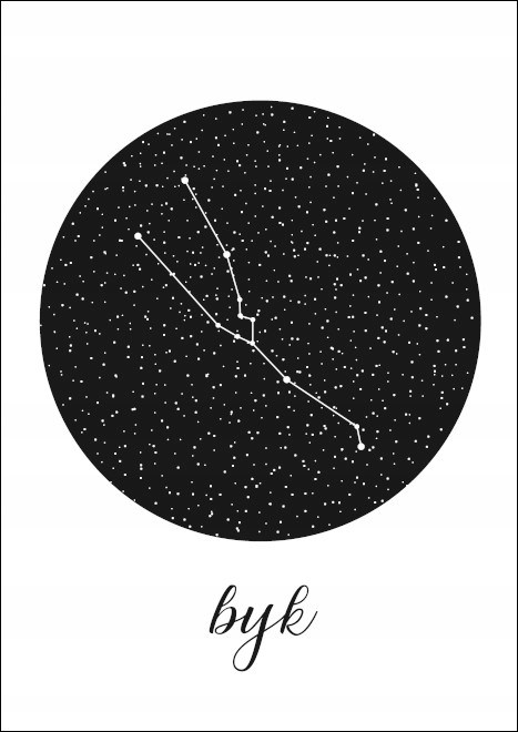 A5 HOROSKOP BYK plakaty do ram ASTROLOGIA grafiki