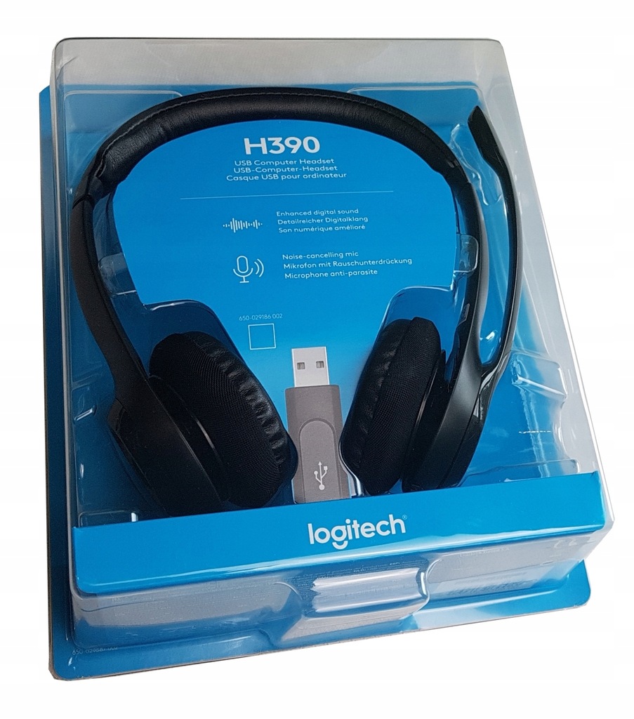 Logitech H390 Słuchawki z Mikrofonem, Czarne