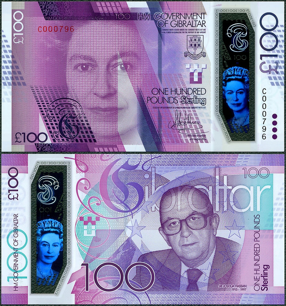 Gibraltar - 100 funtów 2015 * P40 * Elżbieta II * okolicznościowy polimer