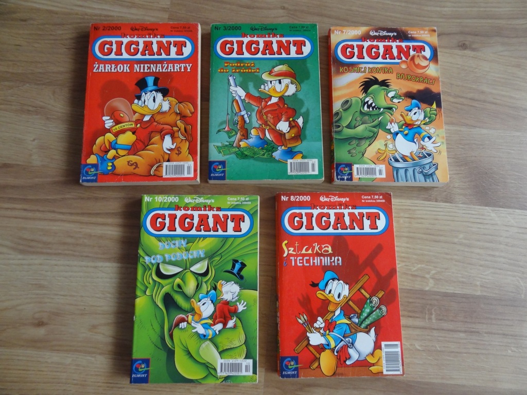 Komiks Gigant Kaczor Donald 2000 nr 2,3,7,10,8