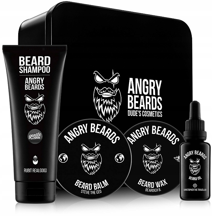 Zestaw Angry Beards The Traveller (beard/sham/250ml + b/oil/30ml + b/balm/5