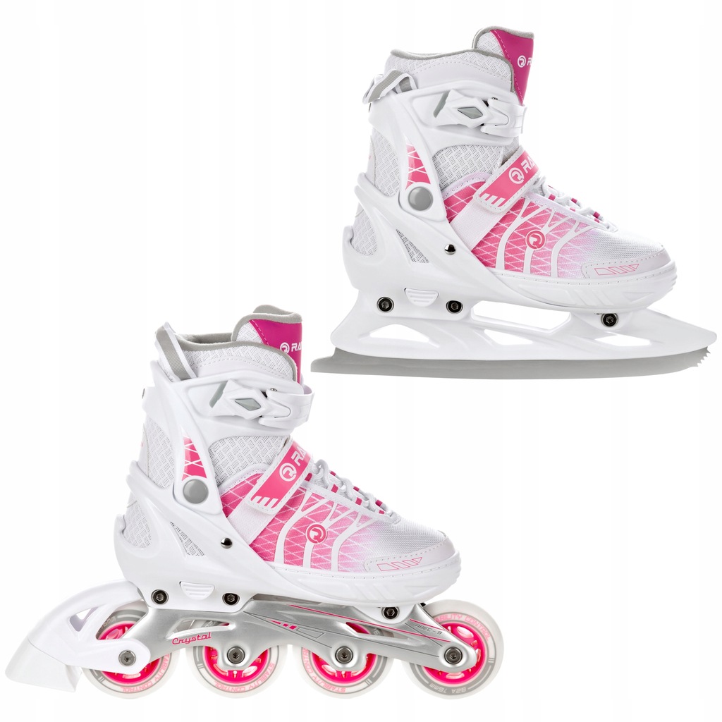 Rolki Łyżwy 2w1 RAVEN Crystal White/Pink 35-39