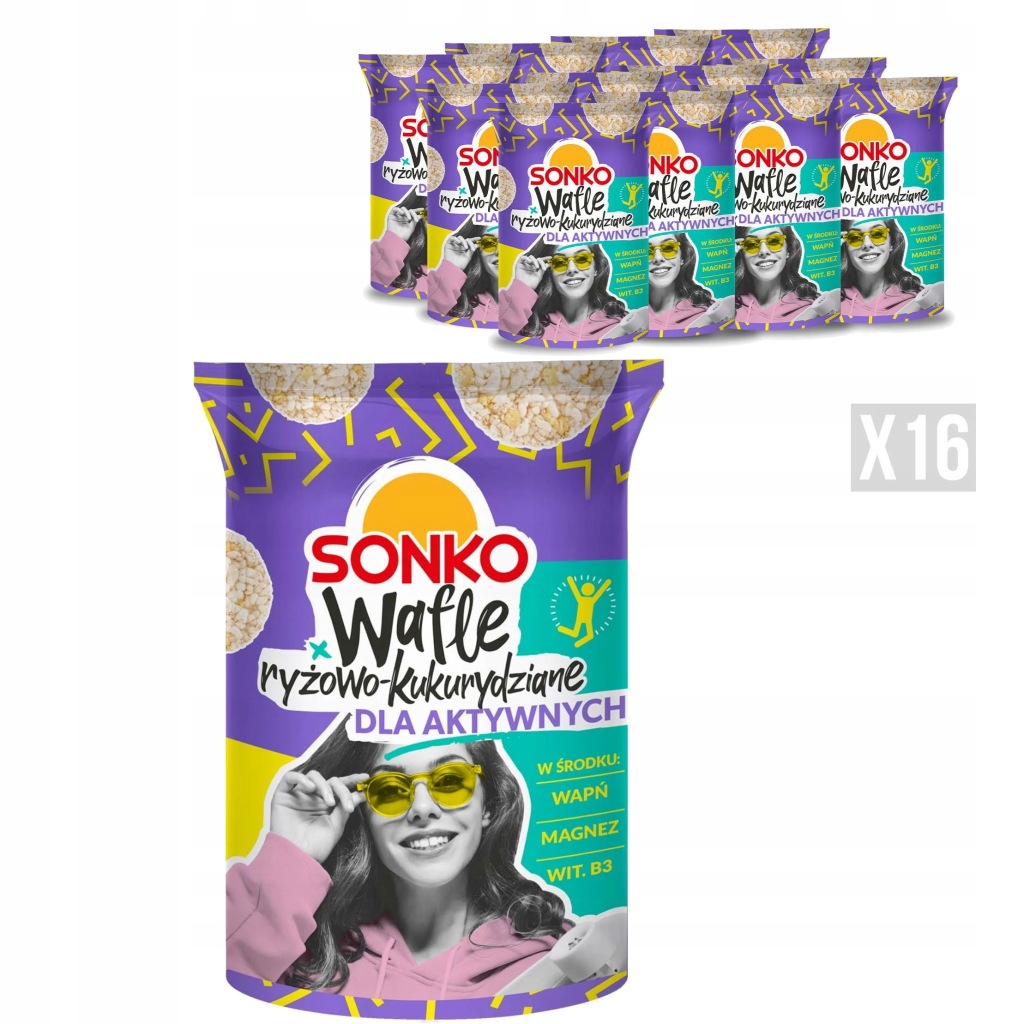 Sonko Wafle Ryżowo-Kukurydziane Dla Aktywnych x16