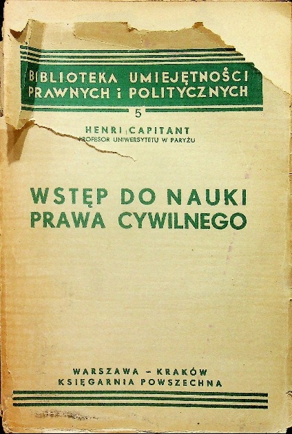 Wstęp do nauki prawa cywilnego 1938 r.