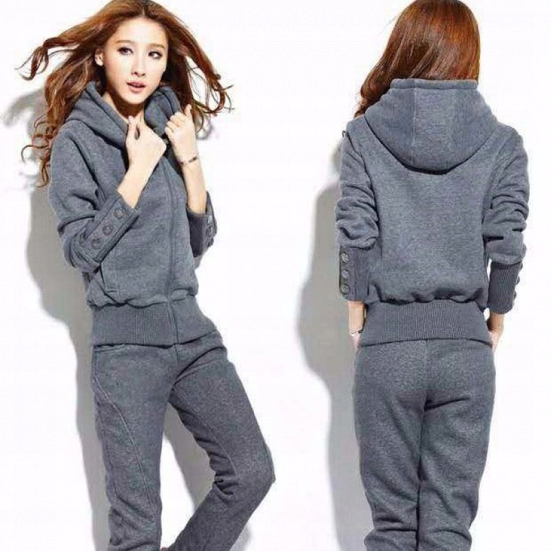 Zachowaj ciepło w zimie Dres komplet bluza spodnie