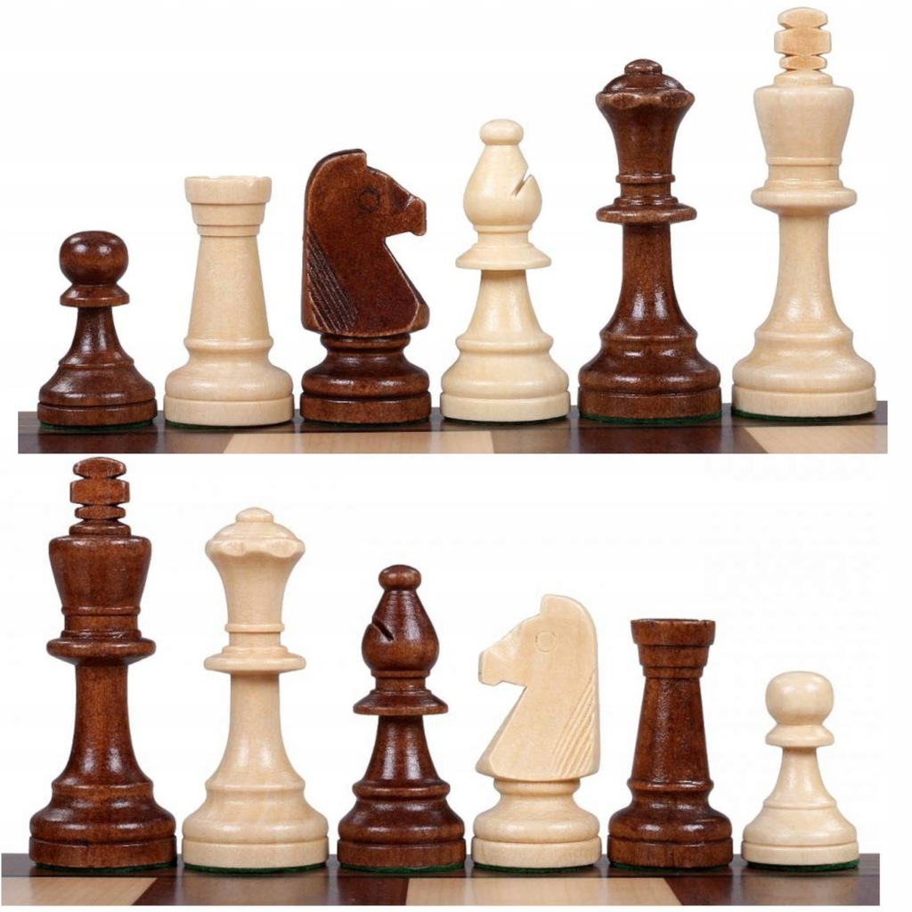 Figury szachowe drewniane - dociążane 90mm Schima