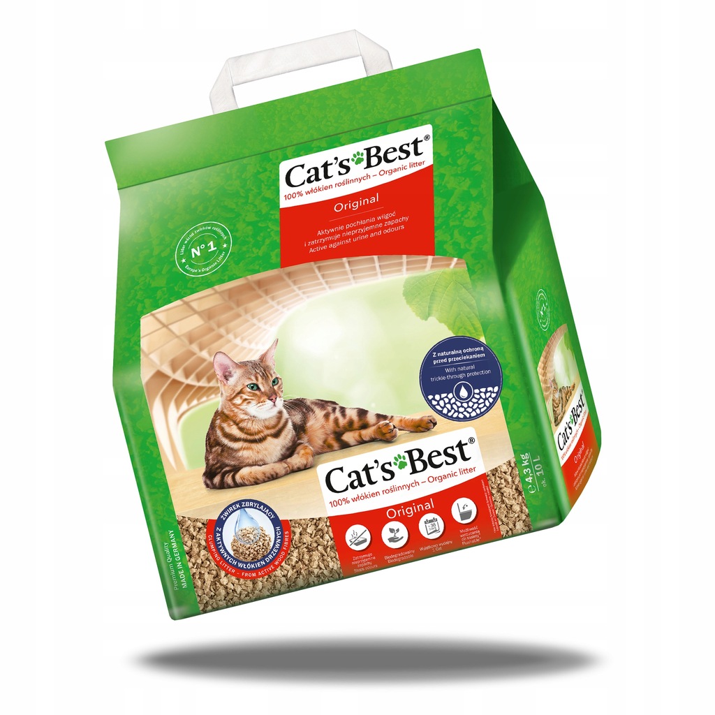 Żwirek Dla Kota BIODEGRADOWALNY Cats Best Original 10l do toalety eco plus