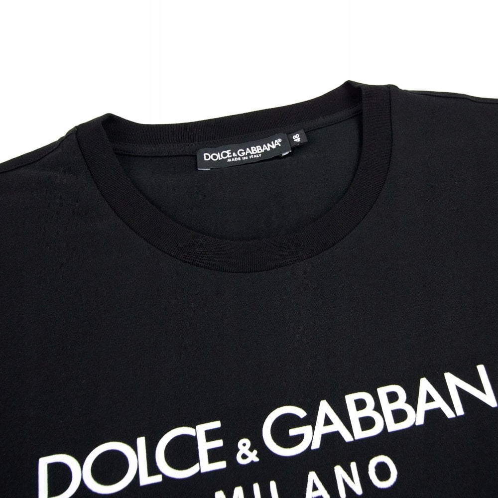 DOLCE&GABBANA luksusowy męski t-shirt BLACK MILANO Italy