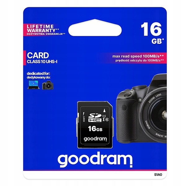 Goodram Secure Digital Card, 16GB, SDHC, S1A0-0160