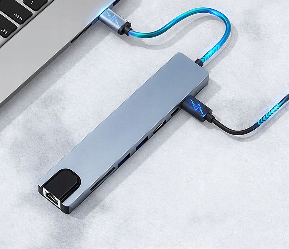 Купить АДАПТЕР КОНЦЕНТР 9-в-1 USB-C HDMI 4K LAN MACBOOK PRO AIR: отзывы, фото, характеристики в интерне-магазине Aredi.ru