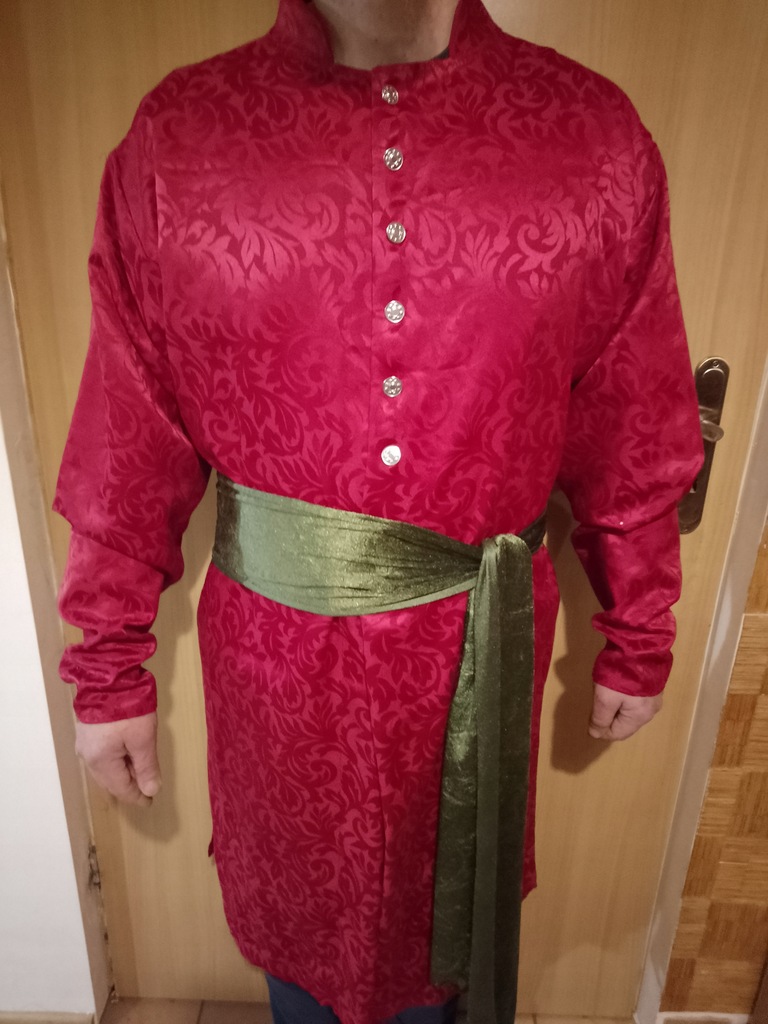 Żupan czerwony ze wzorem + pas gratis !!!