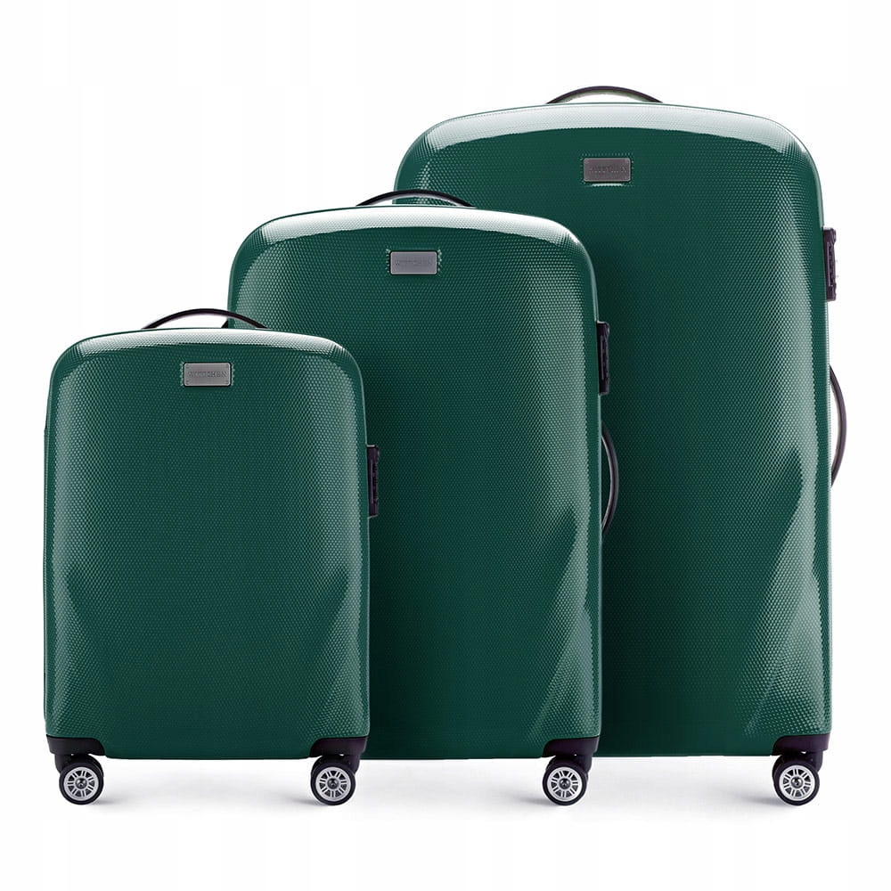 Zestaw walizki polikarbon WITTCHEN 56-3P-57S 85 zielony