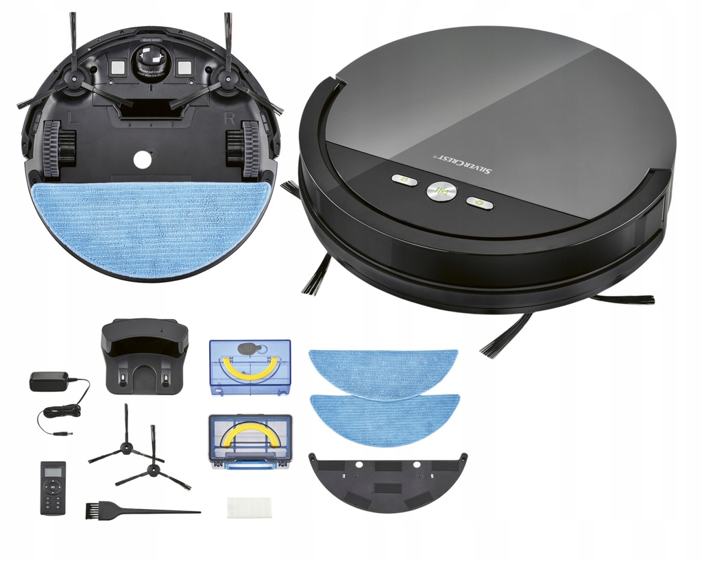 Robot sprzątający odkurzacz SSWR SILVERCREST B1, z funkcją mycia czarny