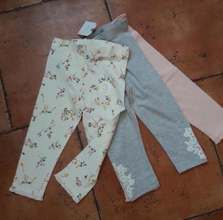 NEXT_3pack Legginsy_kwiaty_koronka_12-18_ 86_ NOWe