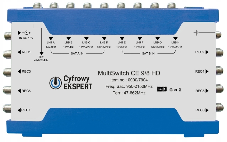 MultiSwitch 9/8 Technisat DVB-S2 DVB-T 8 wyjść