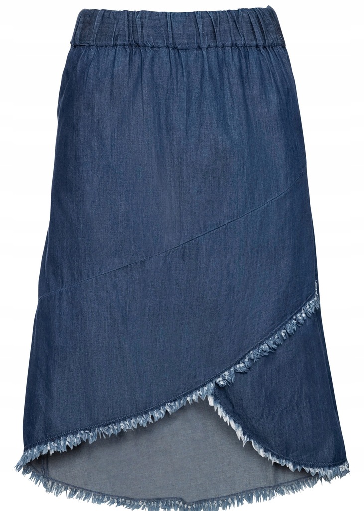 Z9216 SPÓDNICA DŻINSOWA KOEPRTOWA Z FRĘDZLAMI R.34