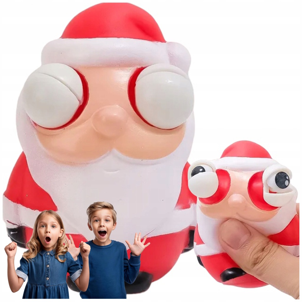 GNIOTEK ŚWIĄTECZNY ŚMIESZNA ZABAWKA Z WYSKAKUJĄCYMI OCZAMI SQUISHY MIKOŁAJ