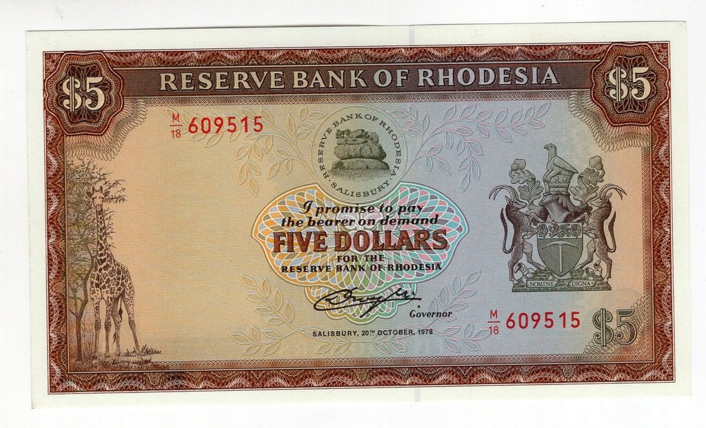 Rodezja 5 dolarów 1978