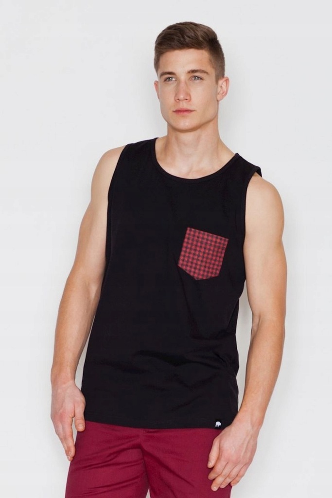 Męska modna Koszulka V021 Czarny XL
