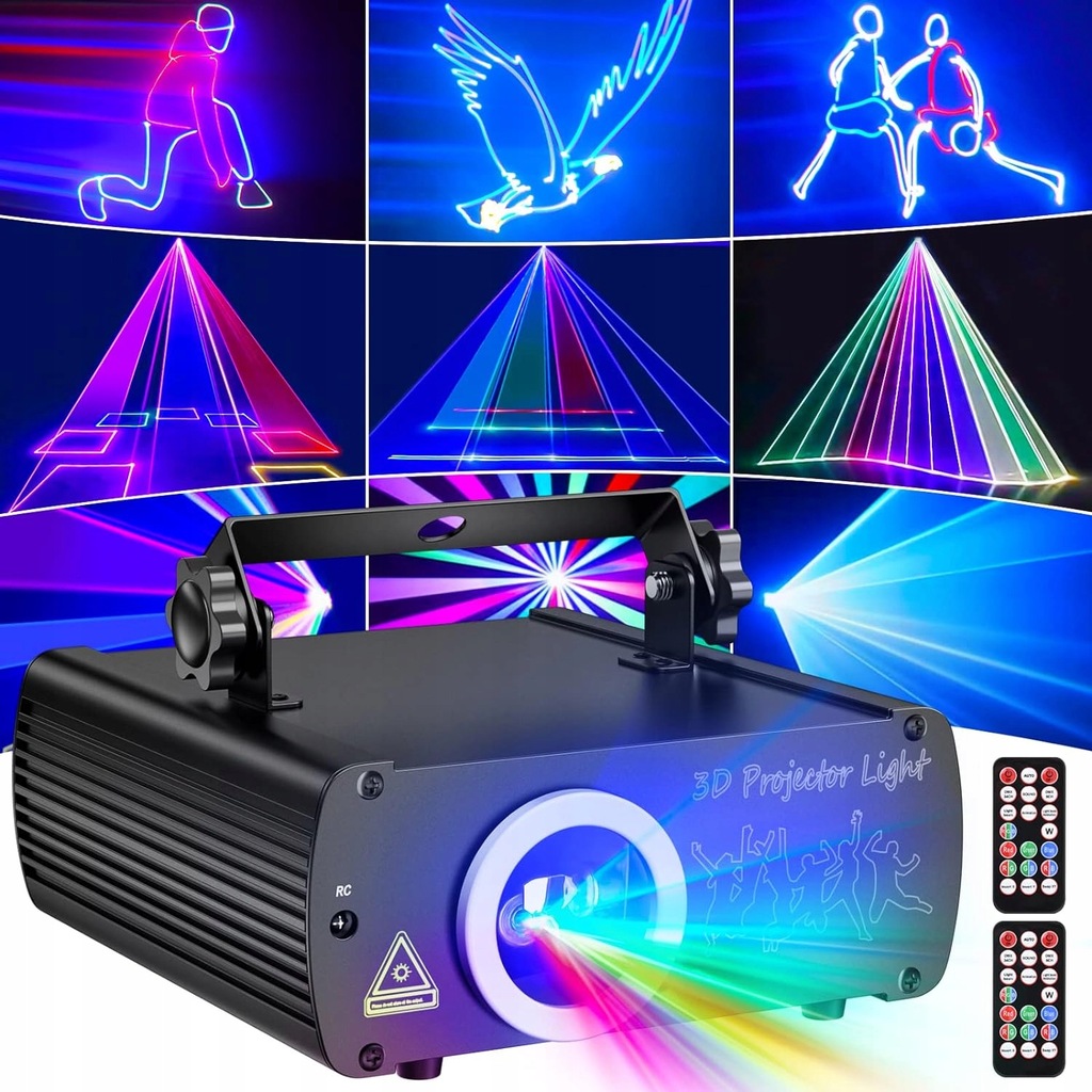 Oświetlenie dyskotekowe DJ | 3D RGB animacja na imprezę z pilotem