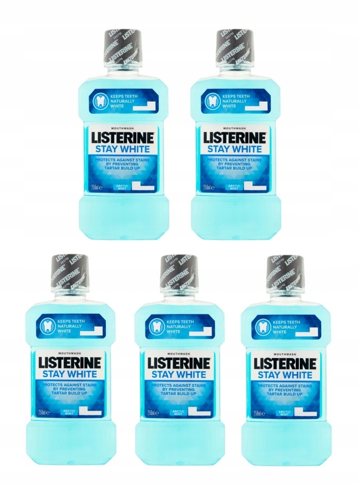 LISTERINE STAY WHITE Płyn płukania jamy ustnej x 5