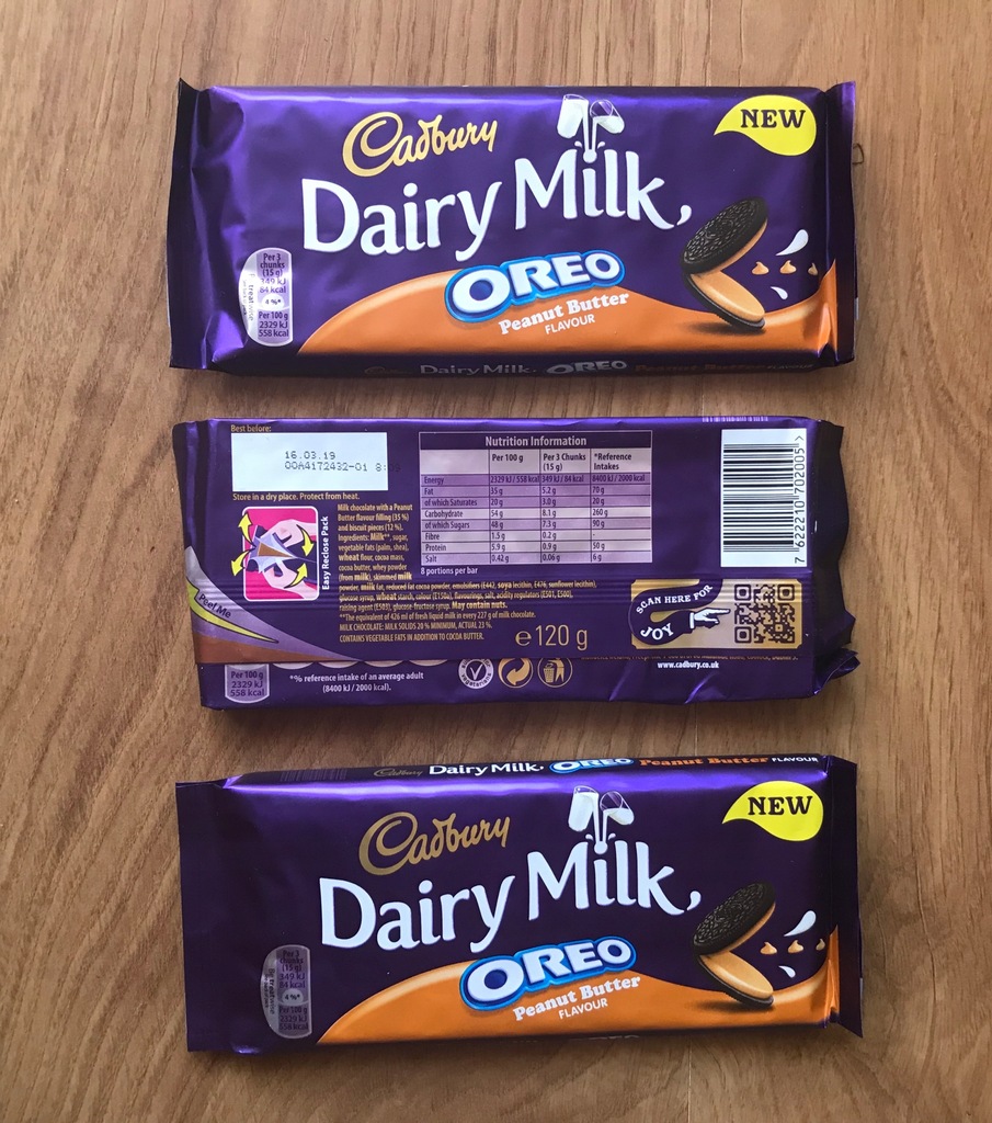 Cadbury Dairy Milk Oreo maslo orzechowe czekolada