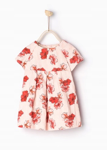 ZARA floral 98 żakardowa kwiaty NOWA jesień