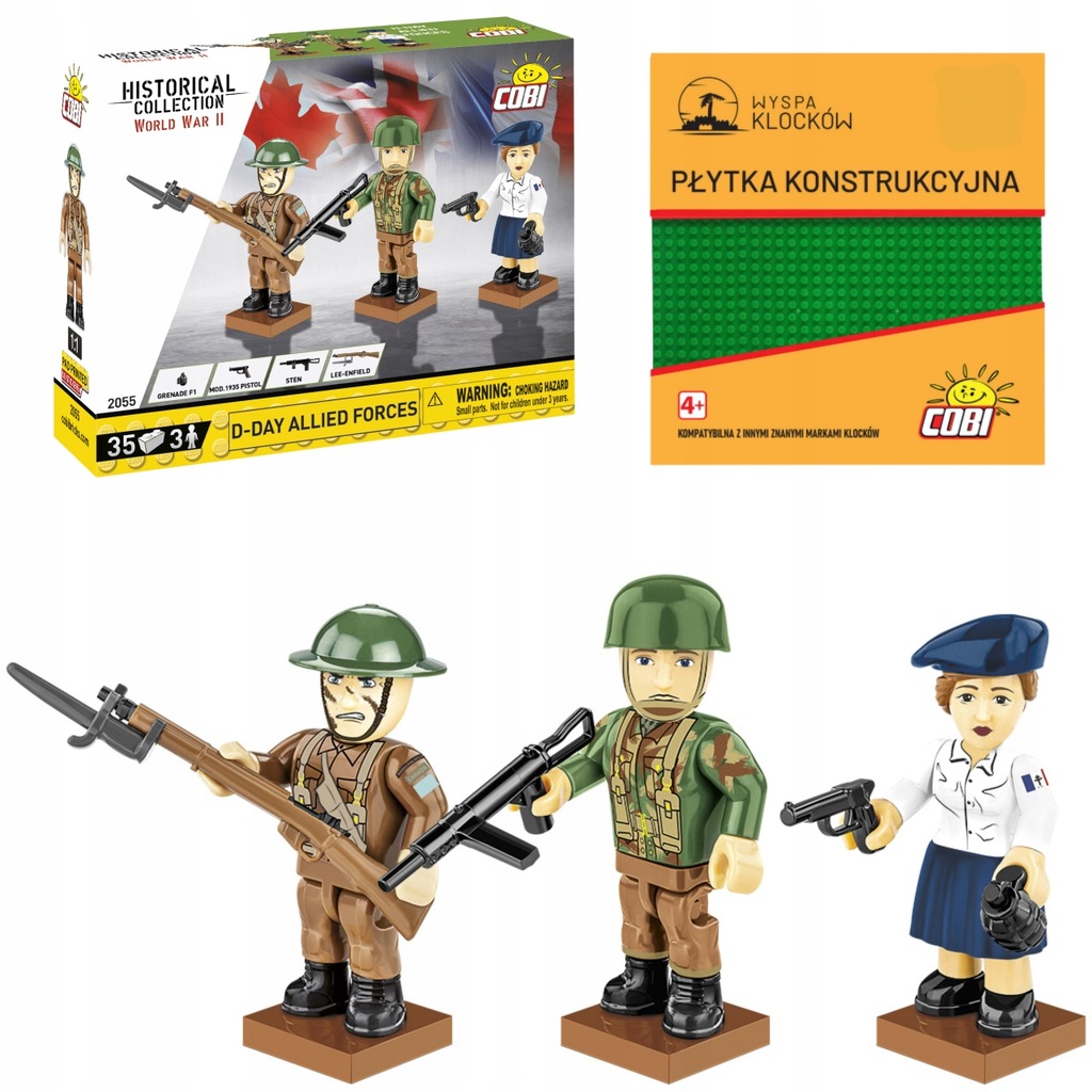 KLOCKI COBI 2055 FIGURKI D-Day Allied Forces HC WW2 35 EL. +