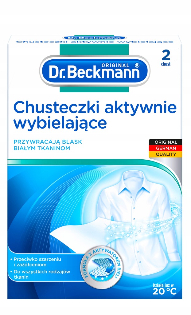 Dr Beckmann Chusteczki aktywnie wybielające 2szt