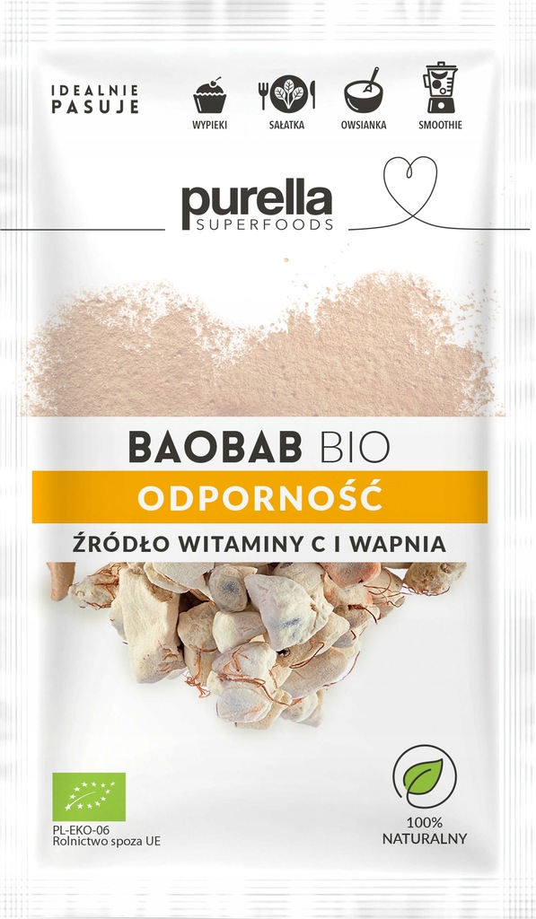 Purella Sproszkowany owoc Baobabu 21 g Bio