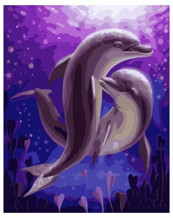 Malowanie po numerach Taniec delfinów