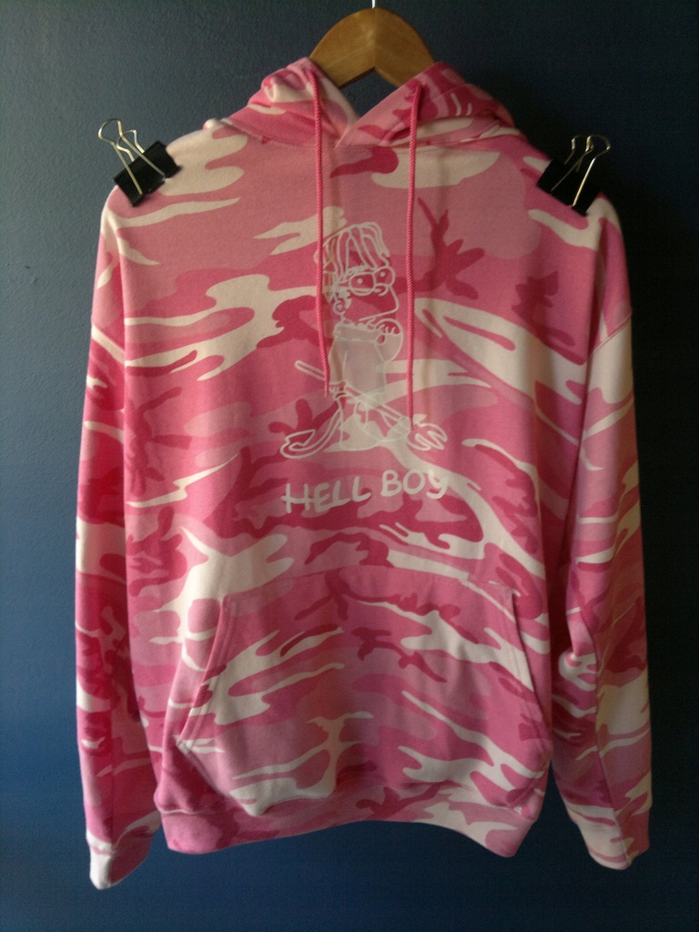 Hellboy top hoodie pink