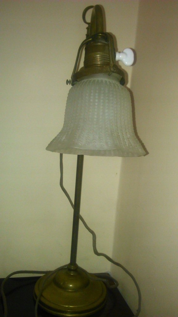 lampa stojąca brąz stara oryginał II Rzeczpospolit