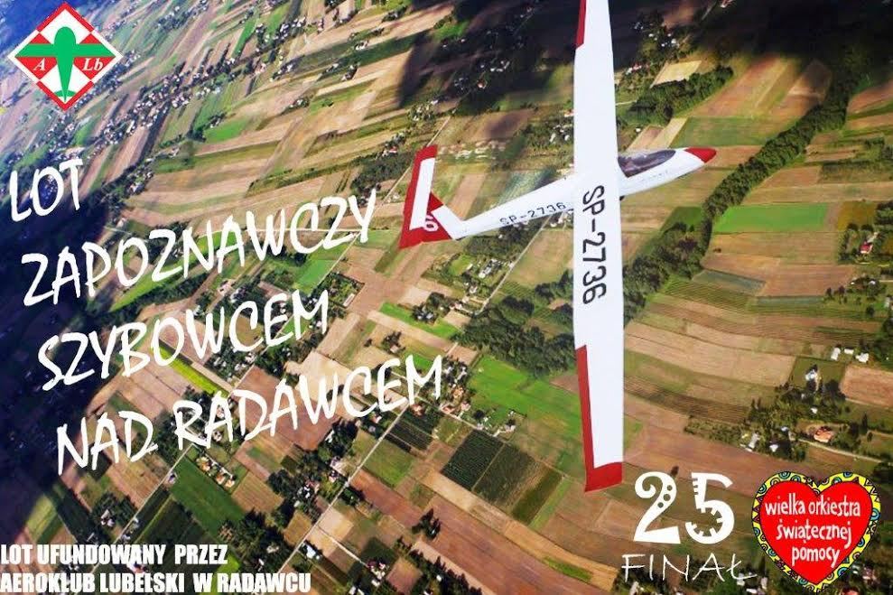 Lot szybowcem "Puchacz" z lotniska w Radawcu