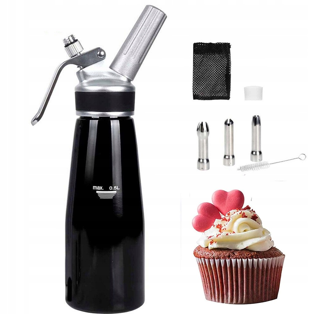 Syfon Do Bitej Śmietany Dekorator Dozownik Profesjonalny 0.5L