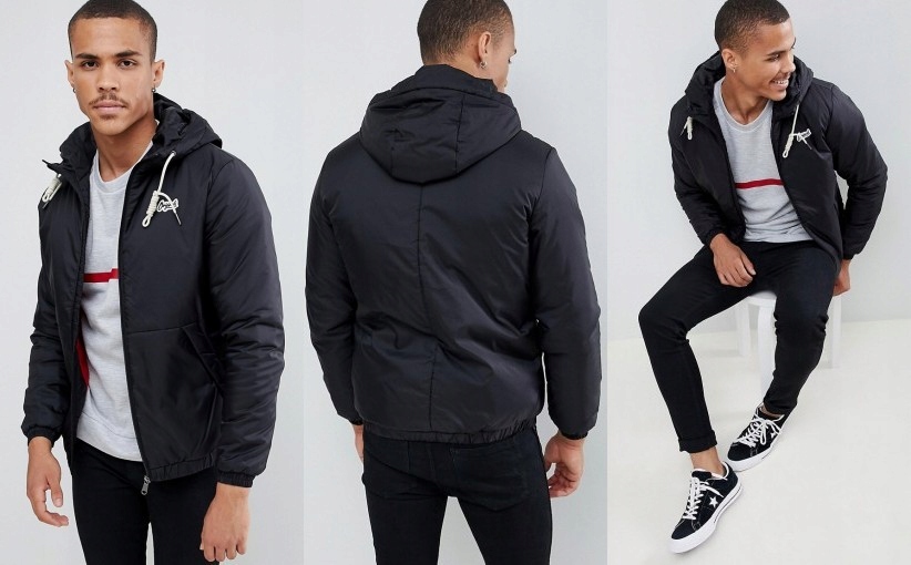 51I043 JACK & JONES_XCK CZARNA KURTKA KAPTUR_L