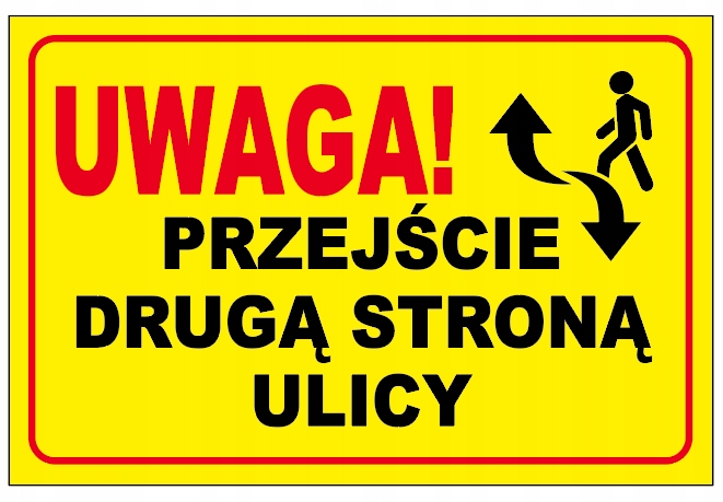 TABLICZKA PRZEJŚCIE DRUGĄ STRONĄ 20x30 PCV5mm