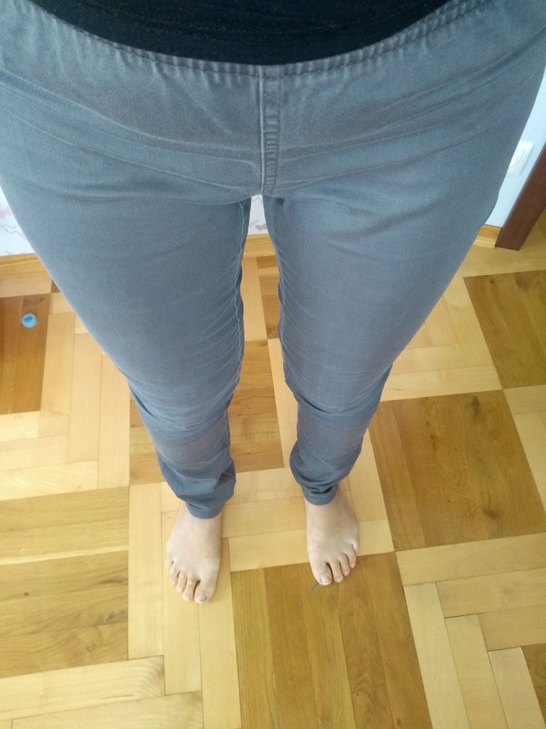 Spodnie dżinsowe jeans jeggings r.40 szare cienkie