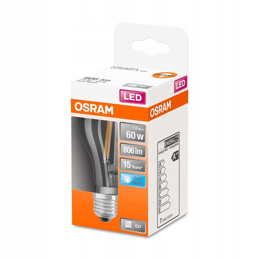 Osram Żarówka LED STAR CLASSIC A60 filament 6,5W E