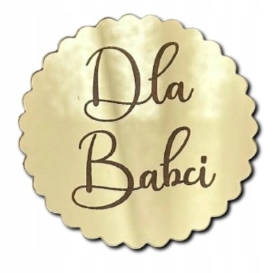 Dla Babci napis Exploding Box Scrapbooking Dekor Plexi złote lustro 7cm